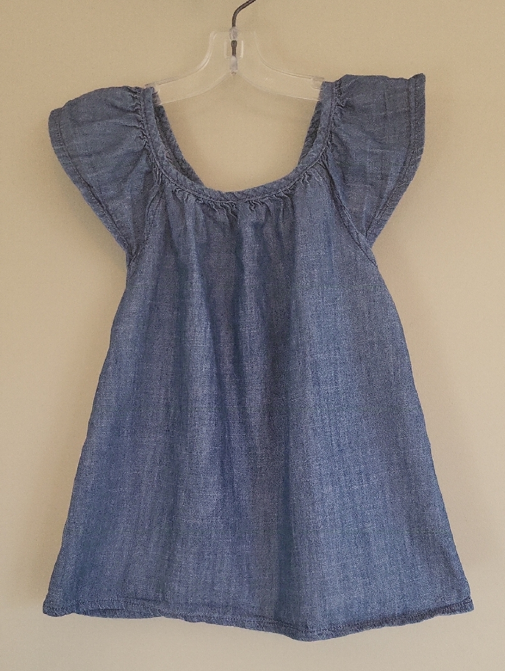 Denim look girl's summer top